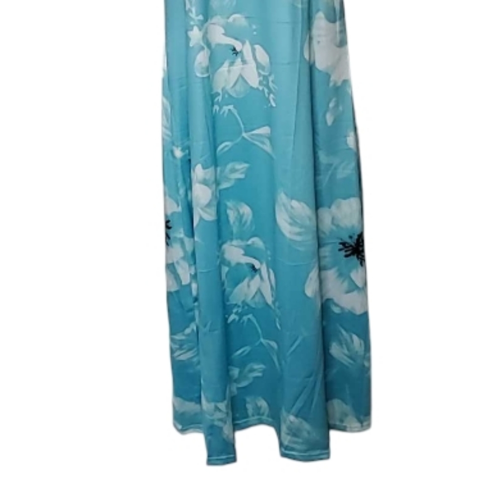 Blue White & Black Sleeveless Floral Maxi Dress Plus Size 2XL NWOT - Picture 4 of 6